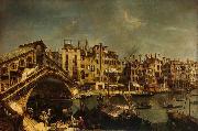Workshop of Michele Marieschi The Rialto Bridge from the Riva del Vin china oil painting artist